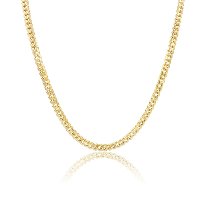 Cadena Cubana Sólida Hecha a Máquina de 5mm – Oro 10K Pochy Jewelry